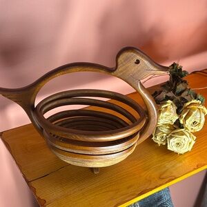 Vintage Wood Duck Trivet Bowl